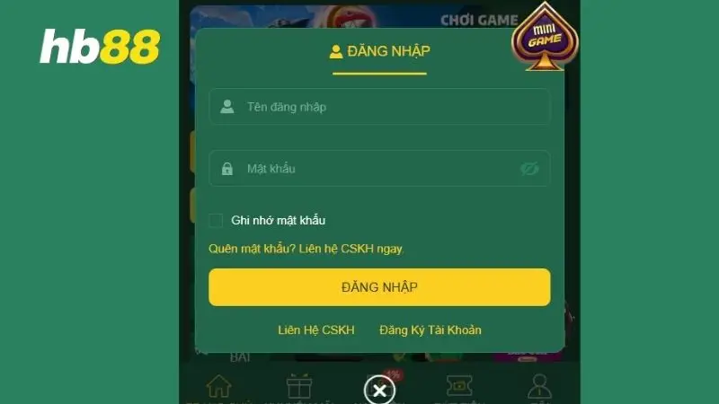 Điền thông tin tài khoản HB88 chính xác